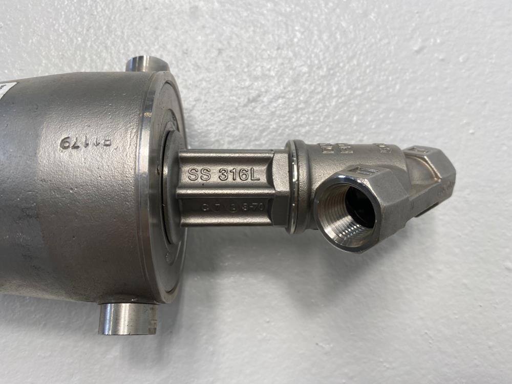 M & M 1/2" NPT 316SS Piston Actuated Shut-Off Valve BPN205MTW0L